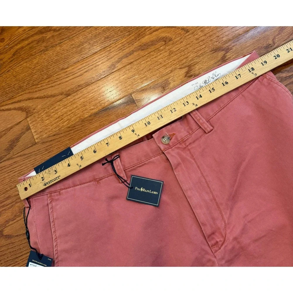 New Polo Ralph Lauren Chino Pants Mens 38x32 Coral Pink Classic Fit Cotton Twill
